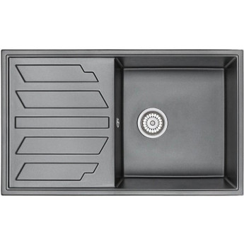 Кухонная мойка GRANULA GR-8601 шварц (черный металлик)