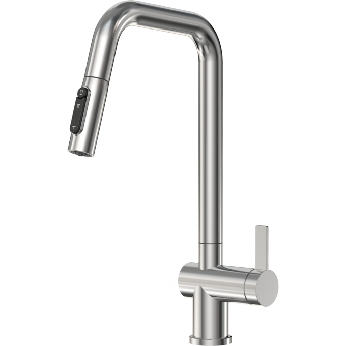 Смеситель кухонный GRANULA KS-7273 сталь сатин, сталь PF7273-D1 Inox